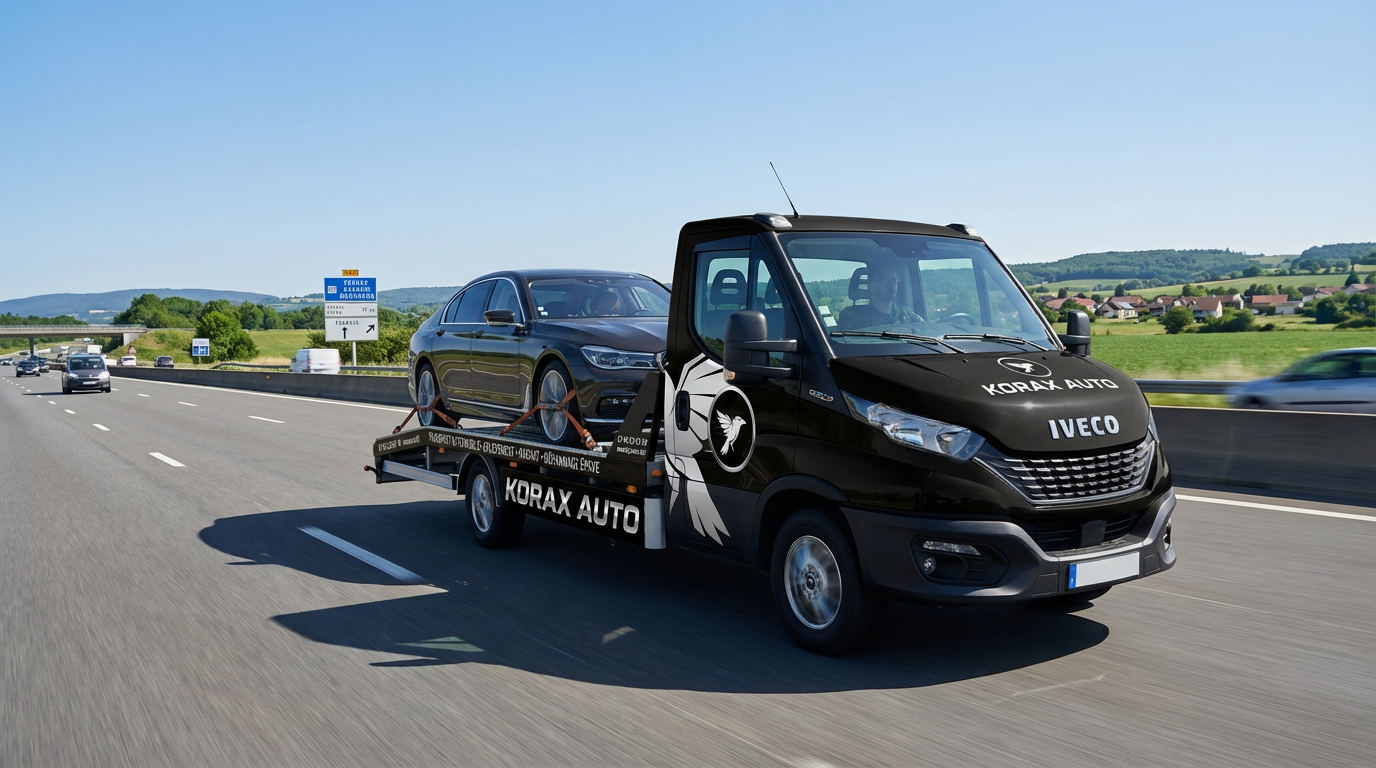 Camion plateau sur autoroute - Transport longue distance